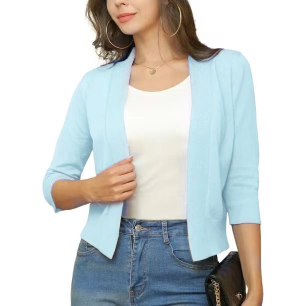 Kardigan z otwartym przodem w eleganckiej stylizacji