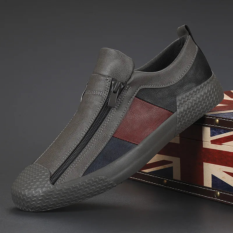 Męskie sneakersy colourblock niskie - widok z przodu