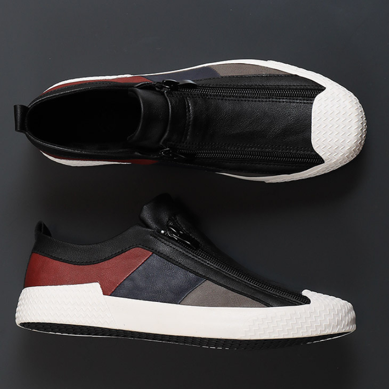 Męskie skórzane sneakersy niskie - widok z tyłu