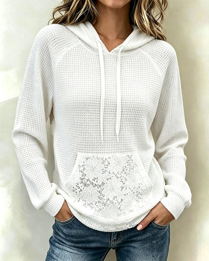 Bluza Z Kapturem O Splocie Waflowym Z Troczkiem