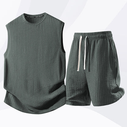 Komplet sportowy casual damski z topem na ramiączkach i szortami