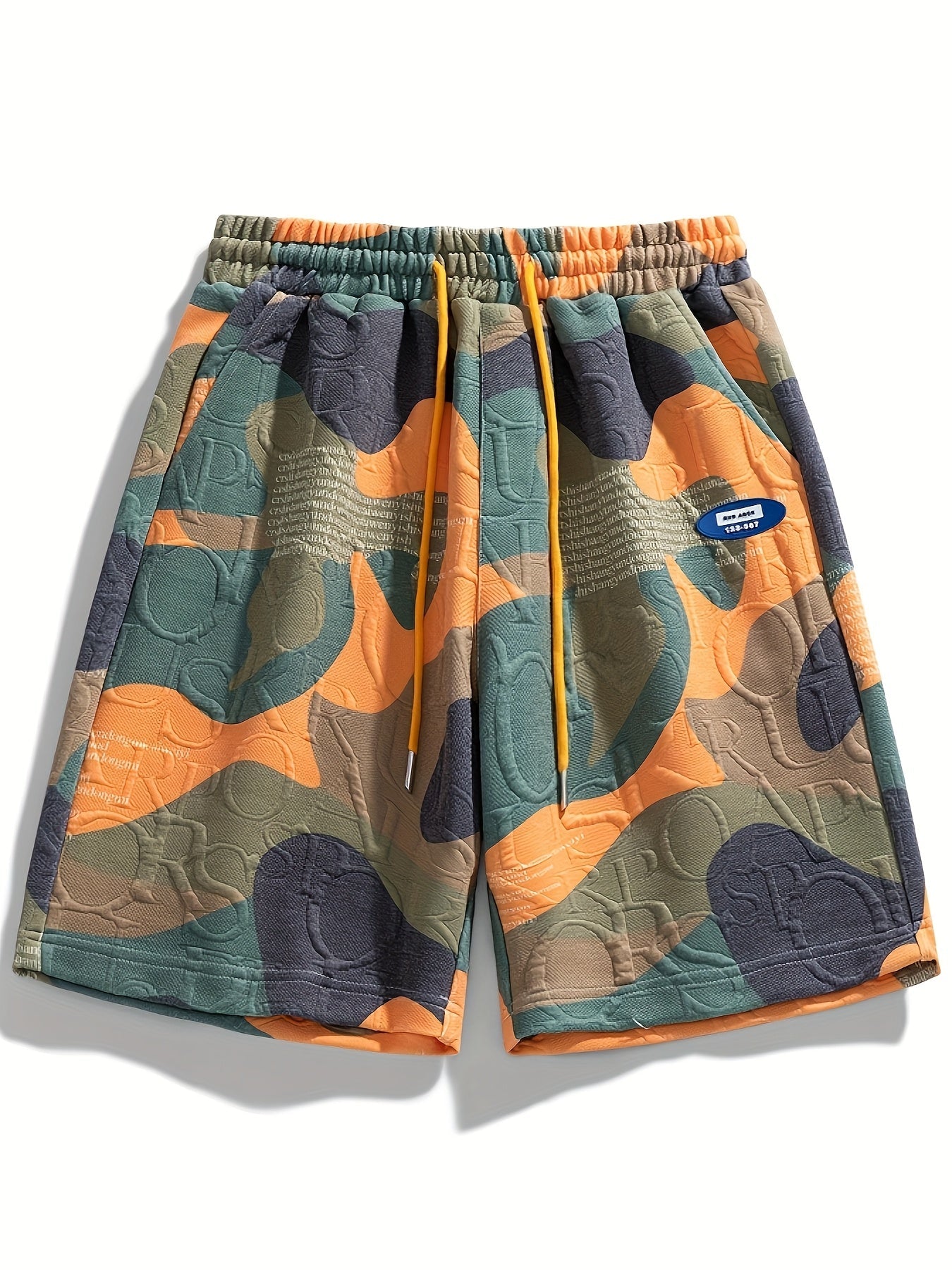 Męskie szorty camo z elastyczną talią widok z boku