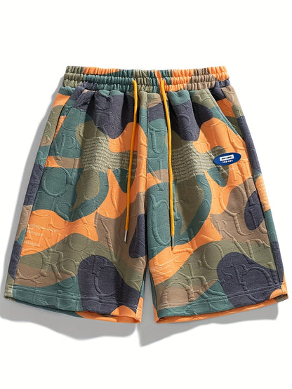 Męskie szorty camo z elastyczną talią widok z boku