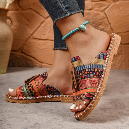 Boho sandały z frędzlami