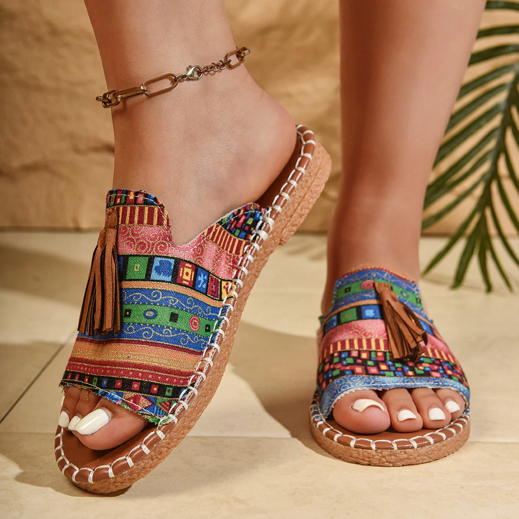 Boho sandały z frędzlami
