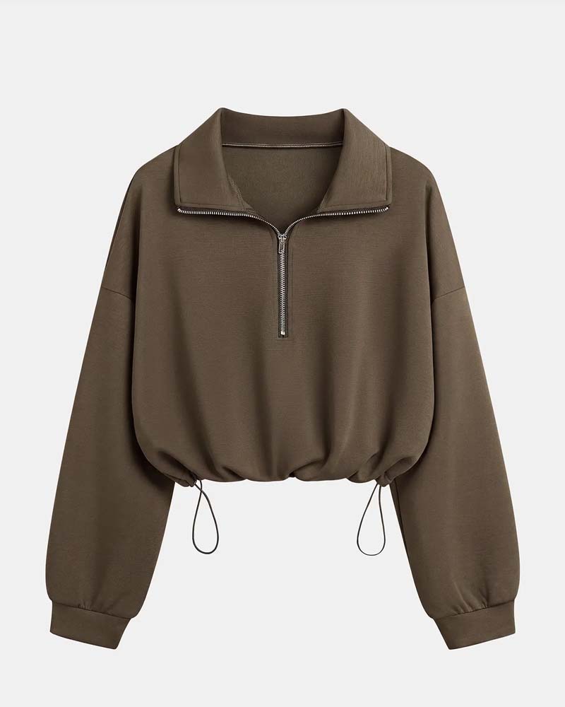 Bluza rozpinana prezentowana z przodu, z długimi rękawami