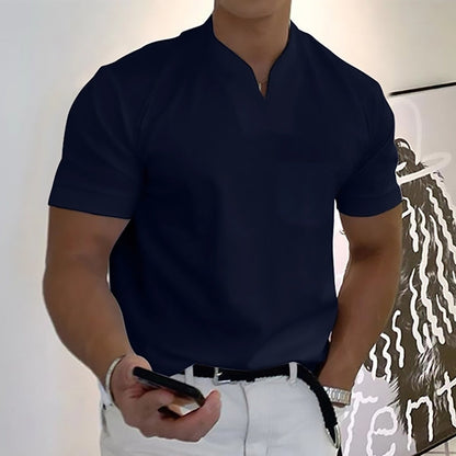 Jason - Męska biznesowa koszulka fitness z krótkimi rękawami