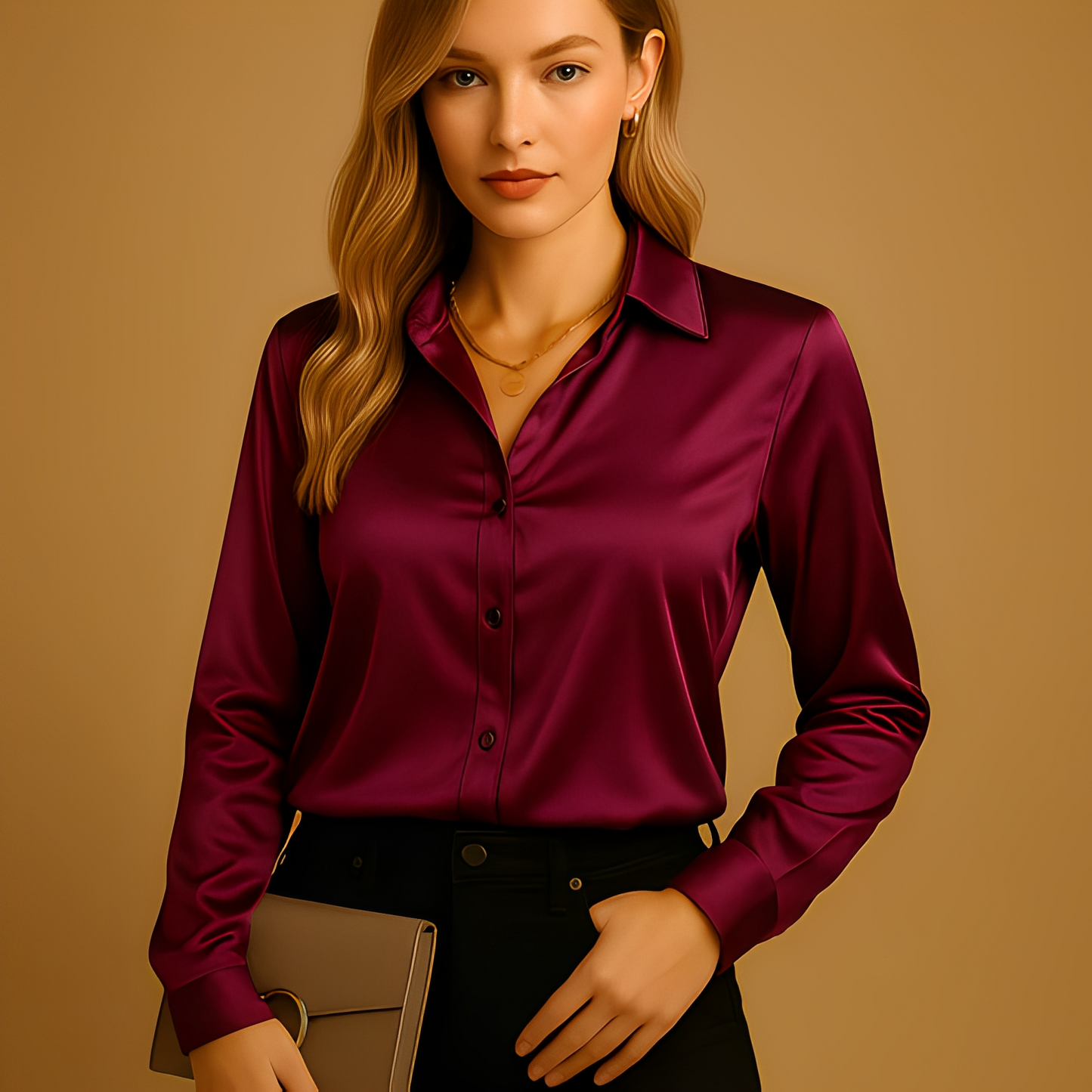Alesia - Bluzka elegancka z długimi rękawami dla kobiet