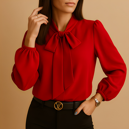 Blainne - Bluzka elegancka z kokardą dla kobiet