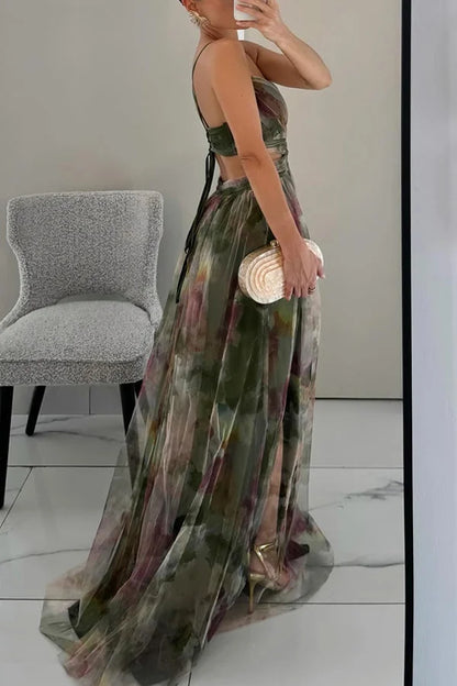 Brienne - Suknia Maxi Damska, Elegancka & Warstwowa
