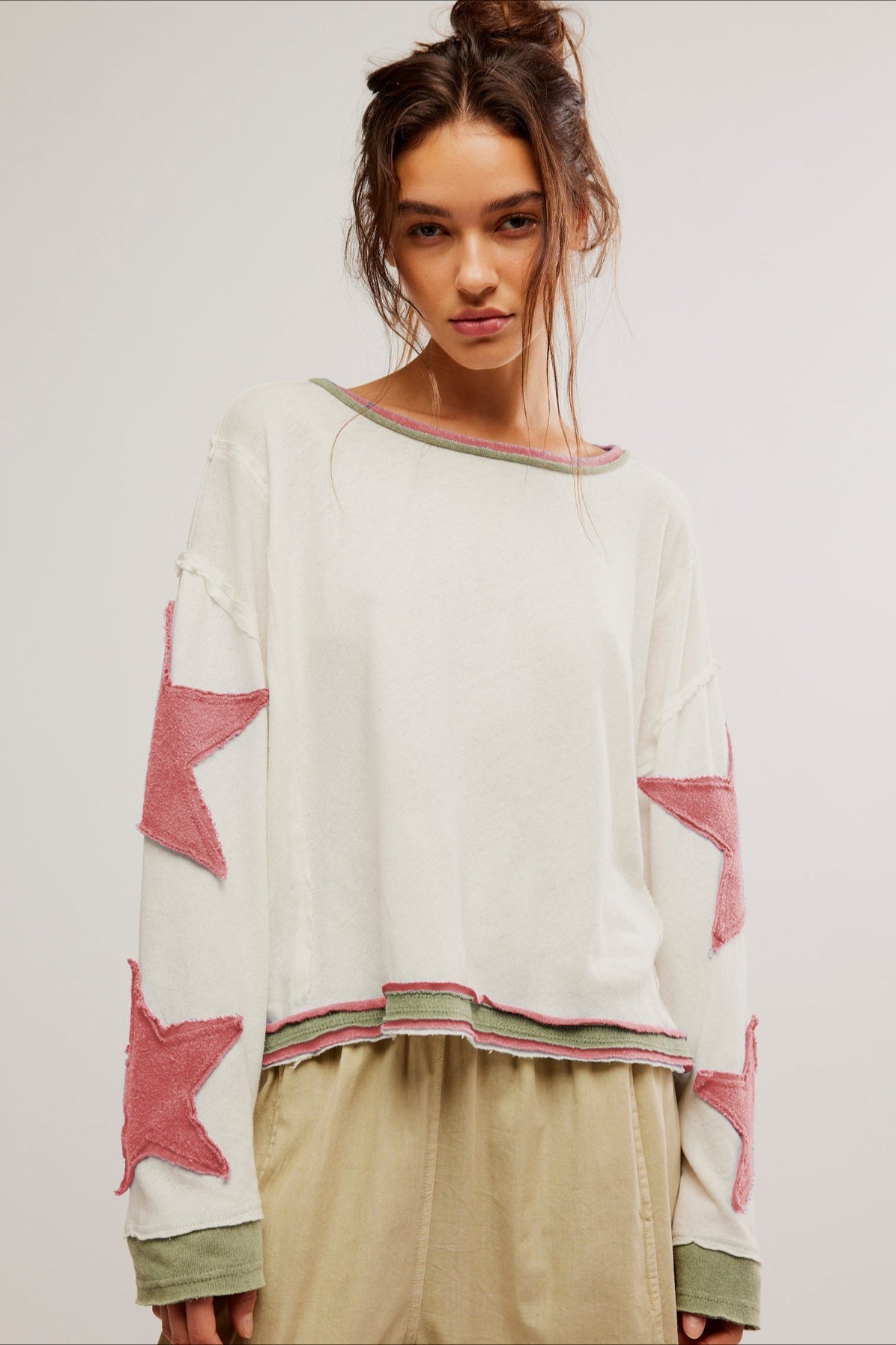 Bluza Oversize Z Aplikacją Gwiazdy