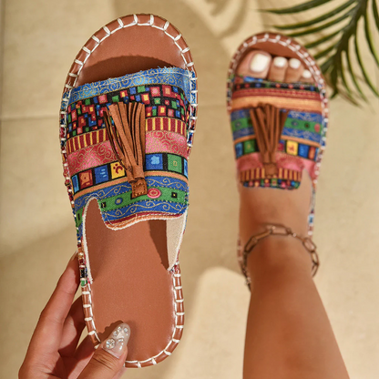 Boho sandały z frędzlami
