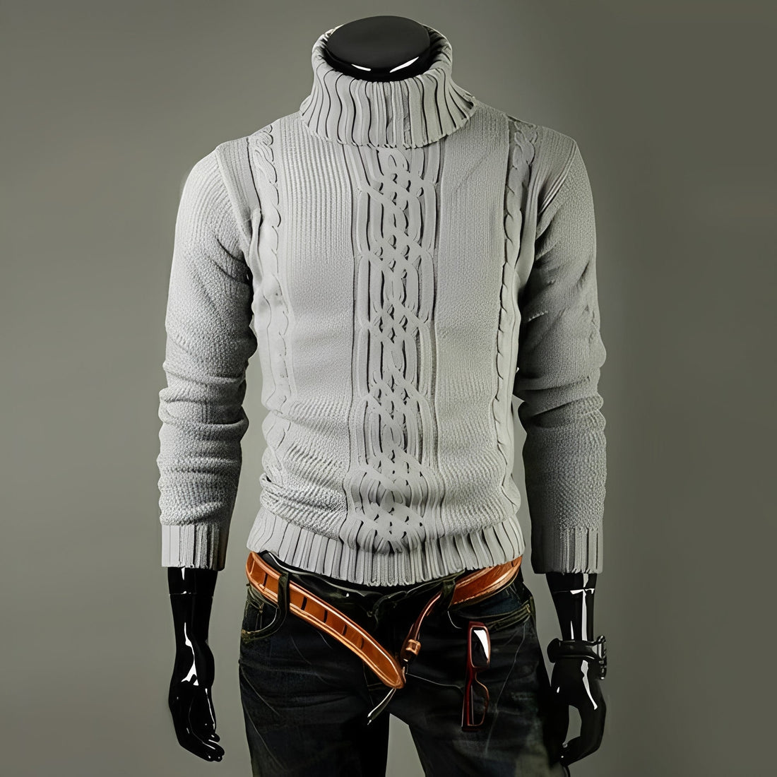 Oliver - Stylowy sweter z golfem z bawełny dla mężczyzn