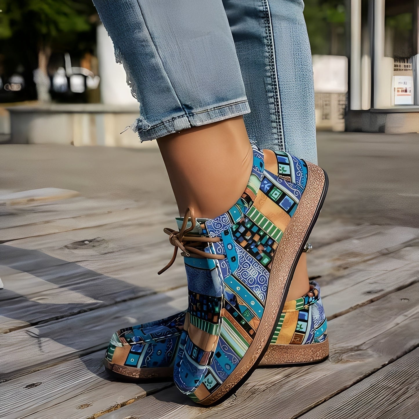 Shanice - Kunstowe, wygodne sneakersy z amortyzacją dla kobiet