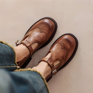 Marley - Stylowe płaskie skórzane buty dla kobiet