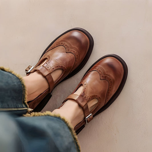 Marley - Stylowe płaskie skórzane buty dla kobiet