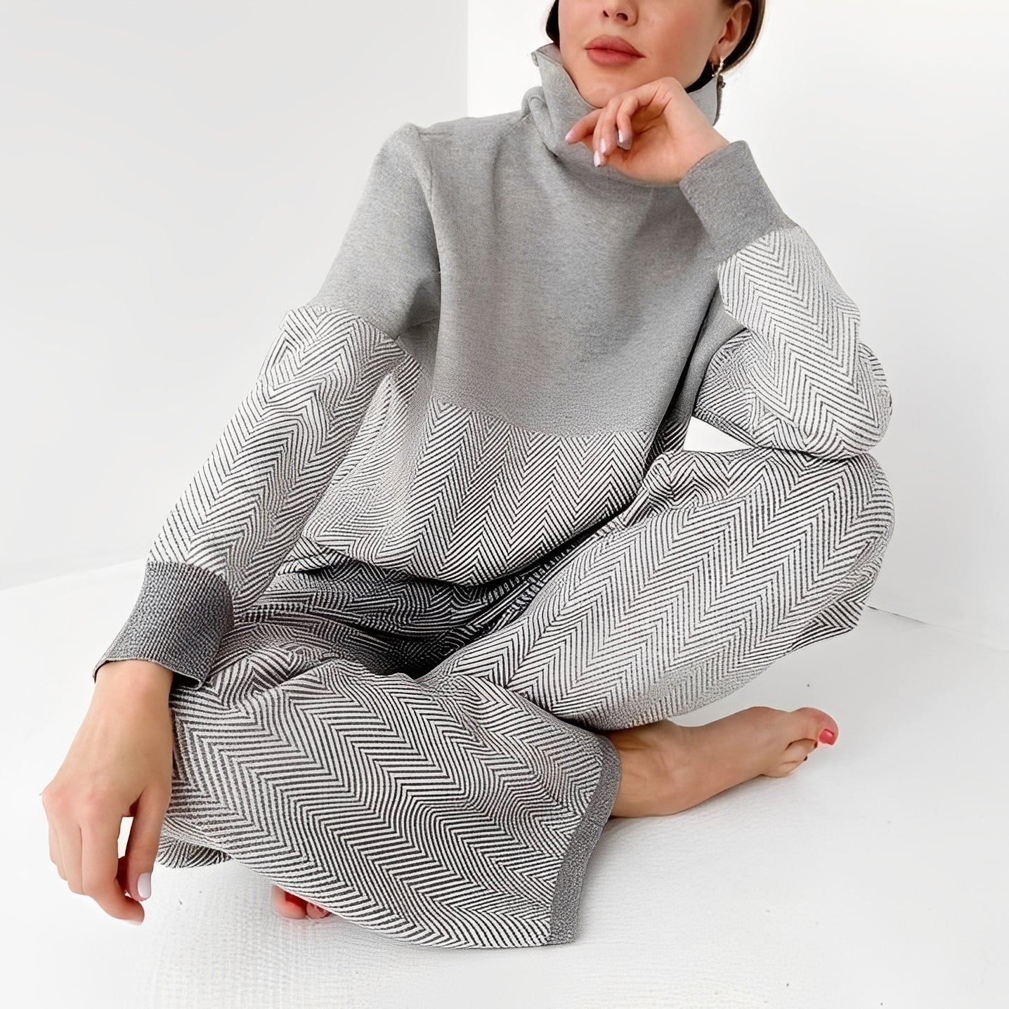 Milly - Luźny Fleece-Dwuczęściowy Zestaw dla Kobiet