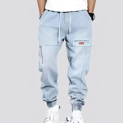 Victor - Stylowe baggy jeansy z elastycznymi mankietami dla mężczyzn