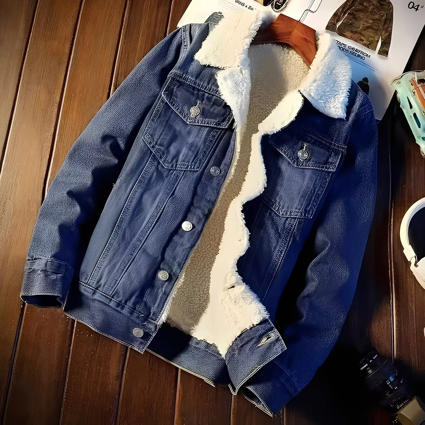 Robbie - Klasyczna Denim-Fleecejacka dla Mężczyzn