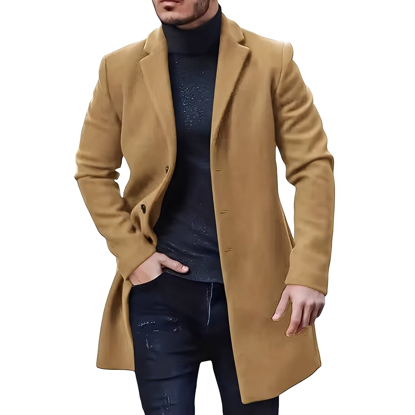 Denis - Elegancka, średniej długości kurtka tweedowa dla mężczyzn