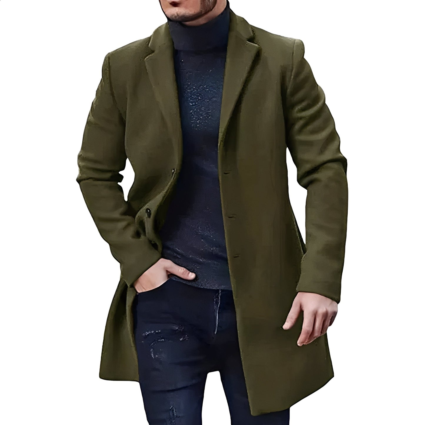 Denis - Elegancka, średniej długości kurtka tweedowa dla mężczyzn
