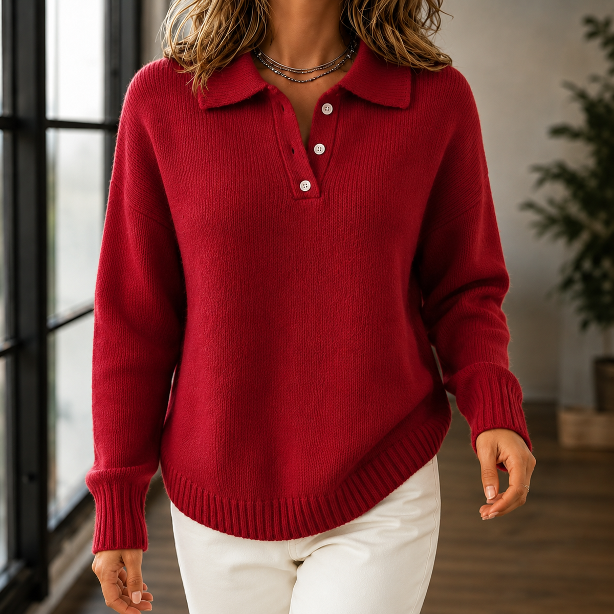 Damski sweter dzianinowy do stylizacji casualowych