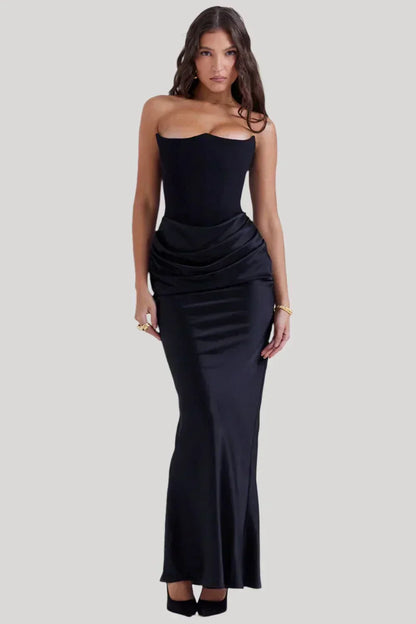 Elisabeth - Suknia maxi z odkrytymi ramionami dla eleganckiego wyglądu