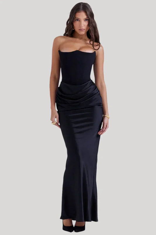 Elisabeth - Suknia maxi z odkrytymi ramionami dla eleganckiego wyglądu