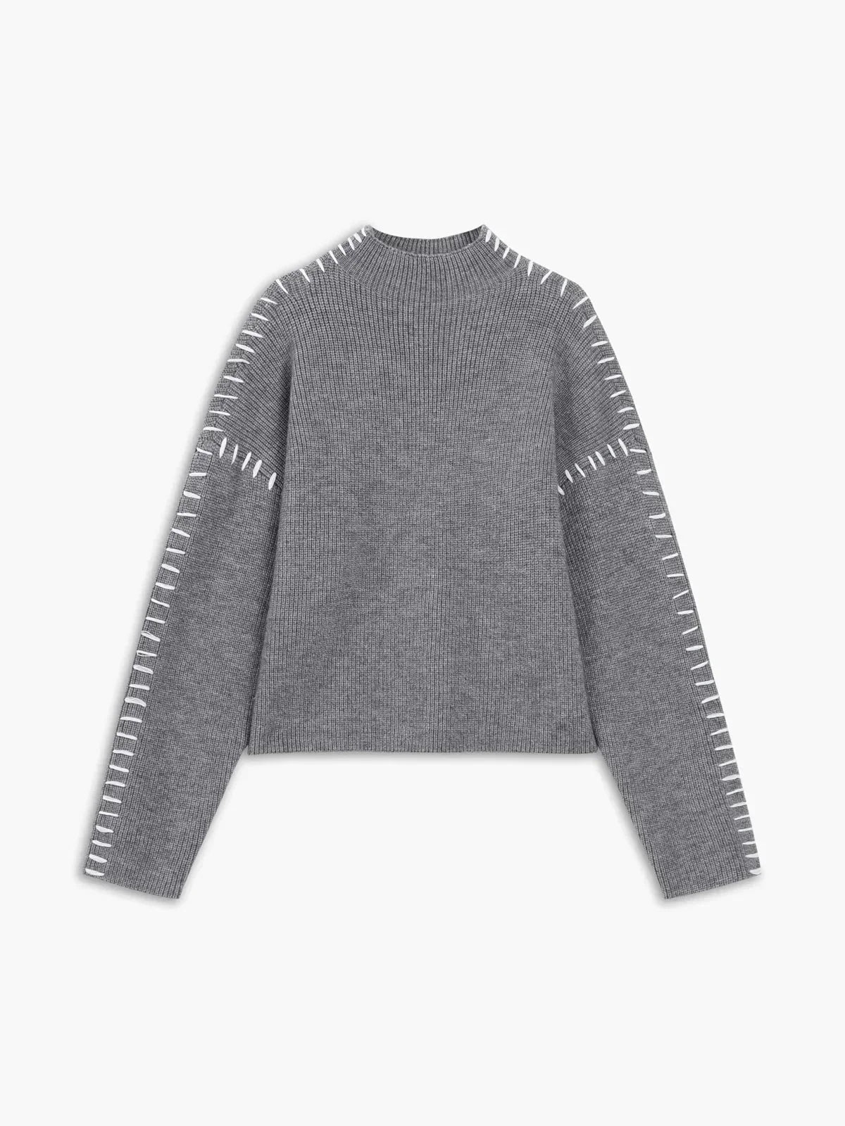 Damski Oversizowy Sweter Z Półgolfem