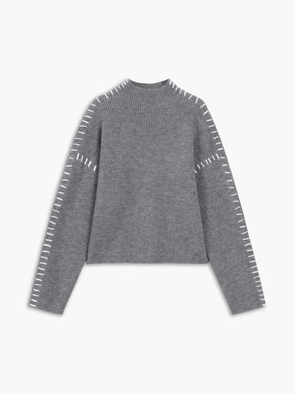 Damski Oversizowy Sweter Z Półgolfem