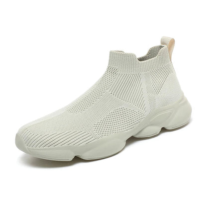 Czarne sneakersy za kostkę z dzianiny dla mężczyzn, pełny widok produktu