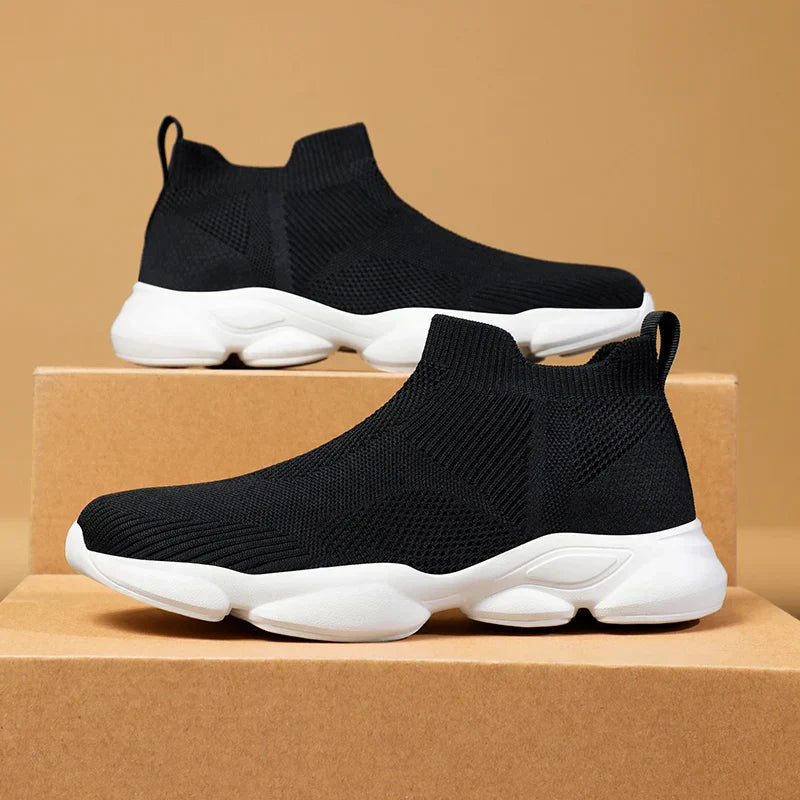 Męskie Sneakersy Za Kostkę Z Dzianiny Czarne