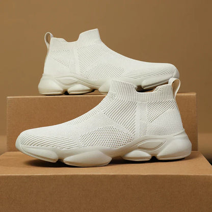 Męskie Sneakersy Za Kostkę Z Dzianiny Czarne