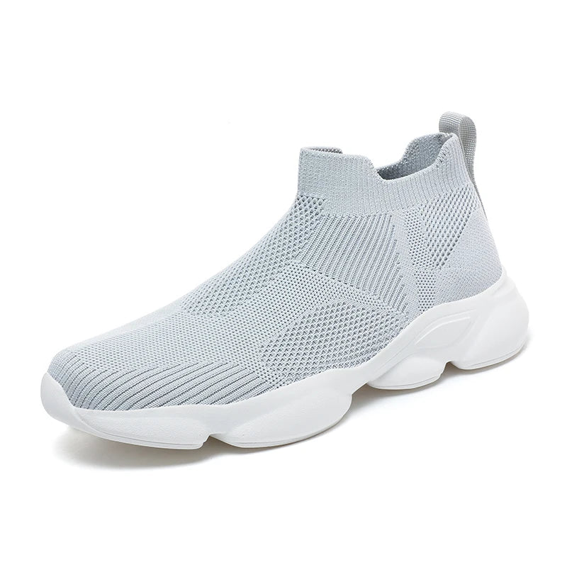 Męskie dzianinowe sneakersy w czerni, styl casual