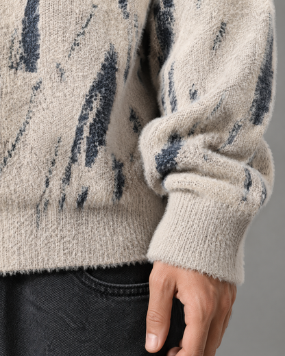 Męski sweter dzianinowy z wygodnym, klasycznym dekoltem
