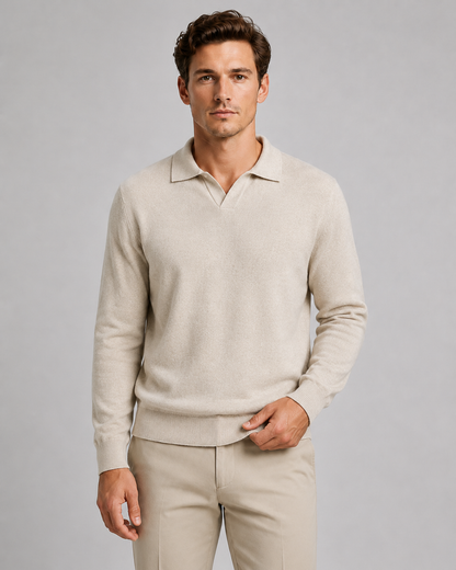 Męski sweter polo o eleganckim kroju