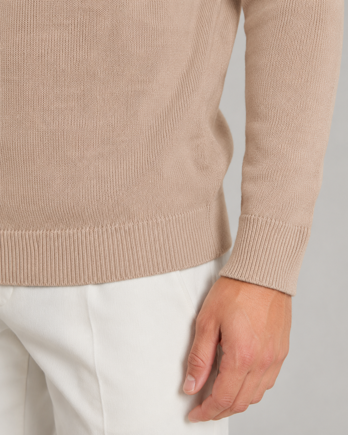 Dzianinowy sweter męski w fasonie polo