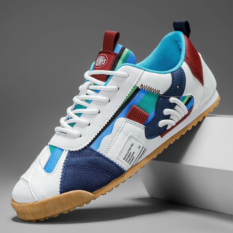 Męskie sneakersy trekkingowe z warstwową cholewką z zamszu i siatki