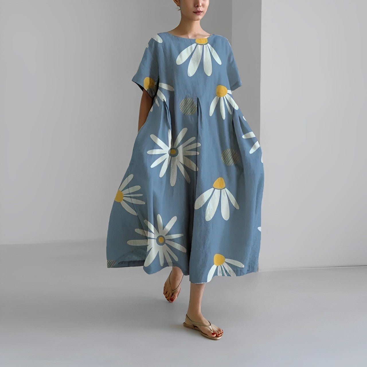 Naomi - Sukienka boho maxi z kwiatami, idealna na wiosnę