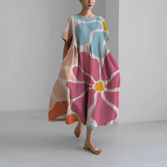 Naomi - Sukienka boho maxi z kwiatami, idealna na wiosnę