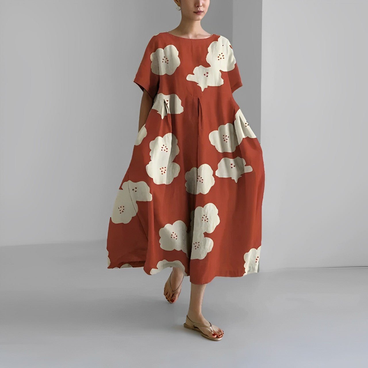 Naomi - Sukienka boho maxi z kwiatami, idealna na wiosnę