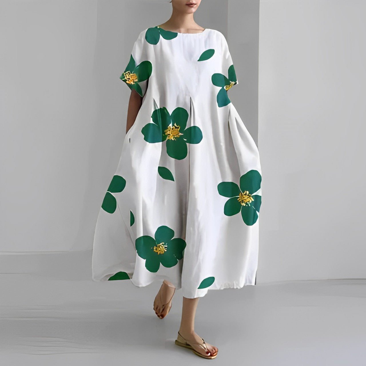Naomi - Sukienka boho maxi z kwiatami, idealna na wiosnę