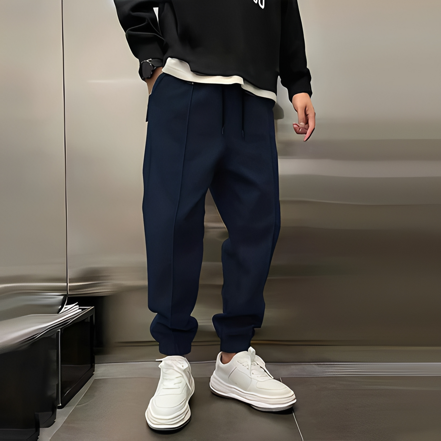 Gervais - Spodnie dresowe proste z sznurkiem dla mężczyzn
