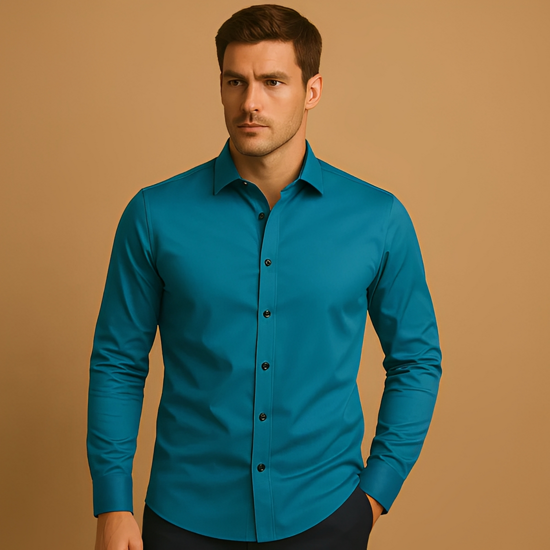 Aldous - Koszula stretch slim fit dla mężczyzn