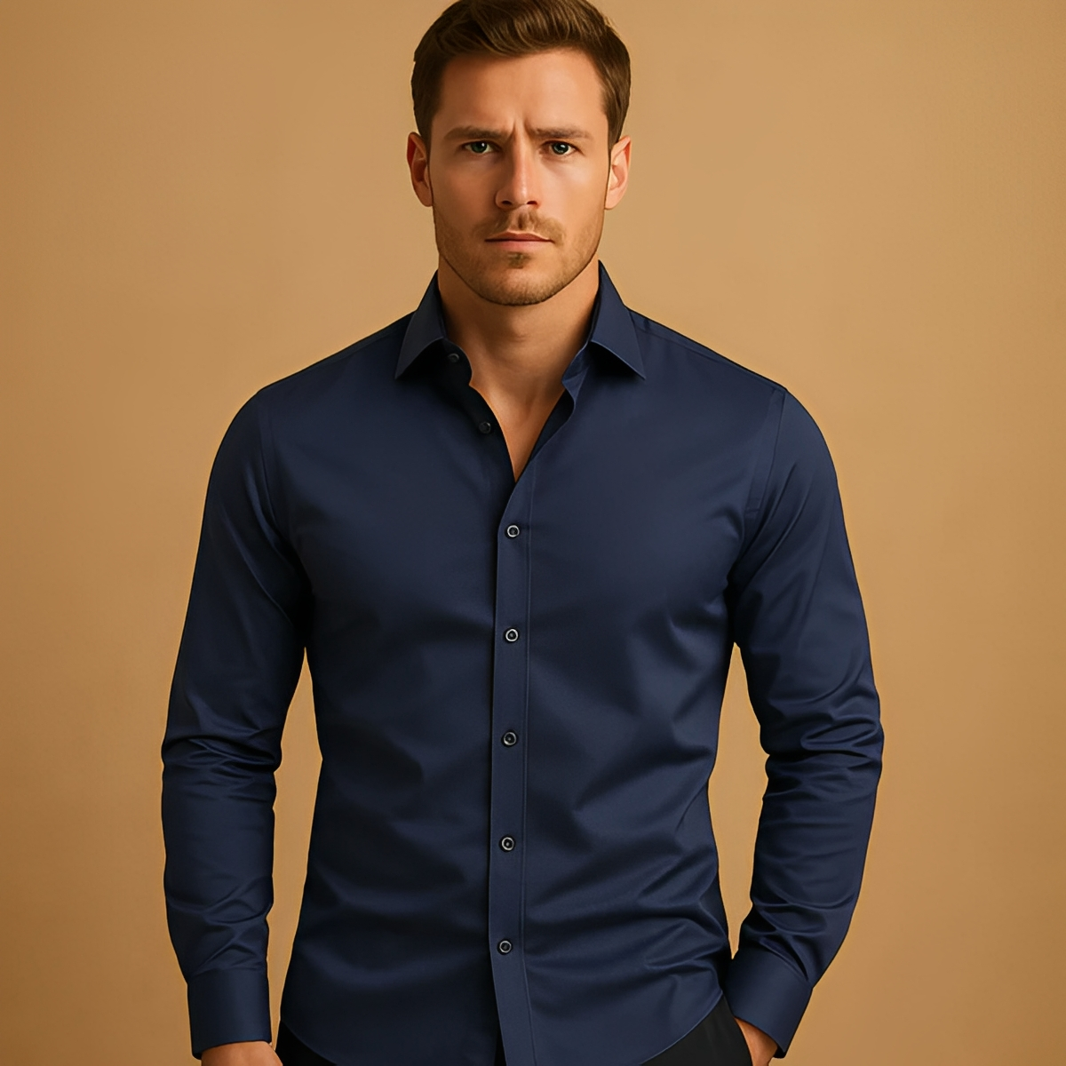 Aldous - Koszula stretch slim fit dla mężczyzn
