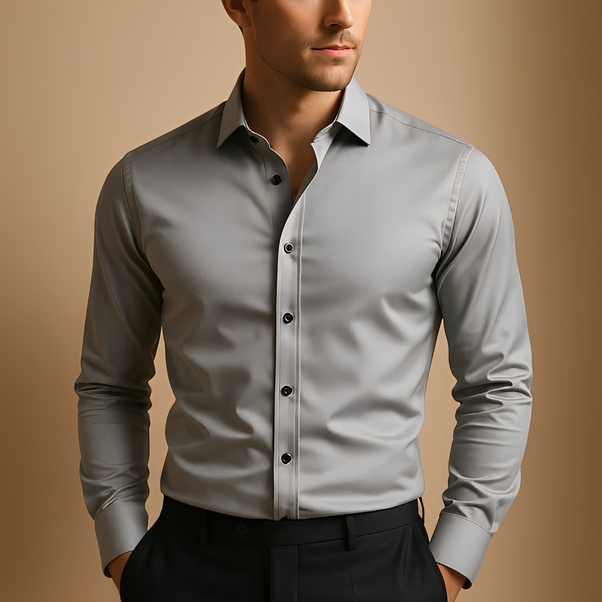 Aldous - Koszula stretch slim fit dla mężczyzn