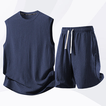Komplet sportowy casual damski z topem na ramiączkach i szortami