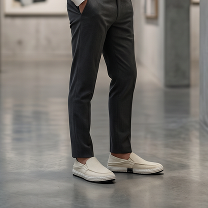 Płócienne buty męskie casual, widok z tyłu
